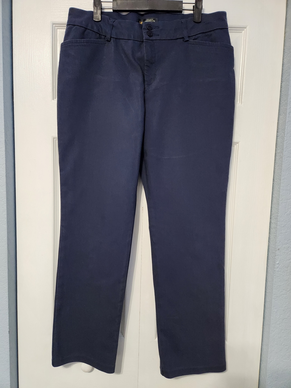 Lee Navy Straight-Leg Pants - 14
